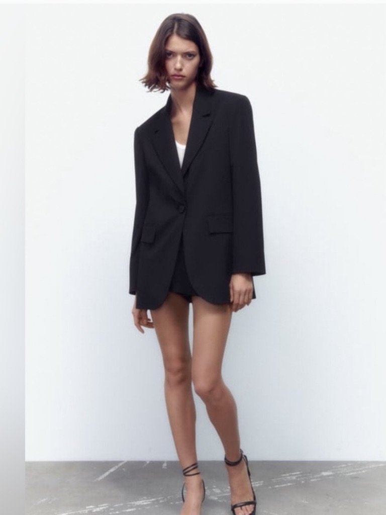 Zara Nwt Black Oversized Blazer 1255/778